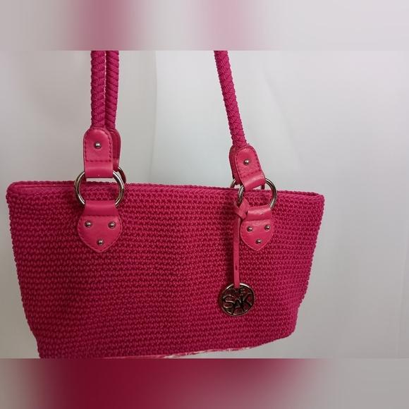 THE SAK Barbiecore Dopamine Hot Pink Knit Tote Bag - Picture 1 of 8